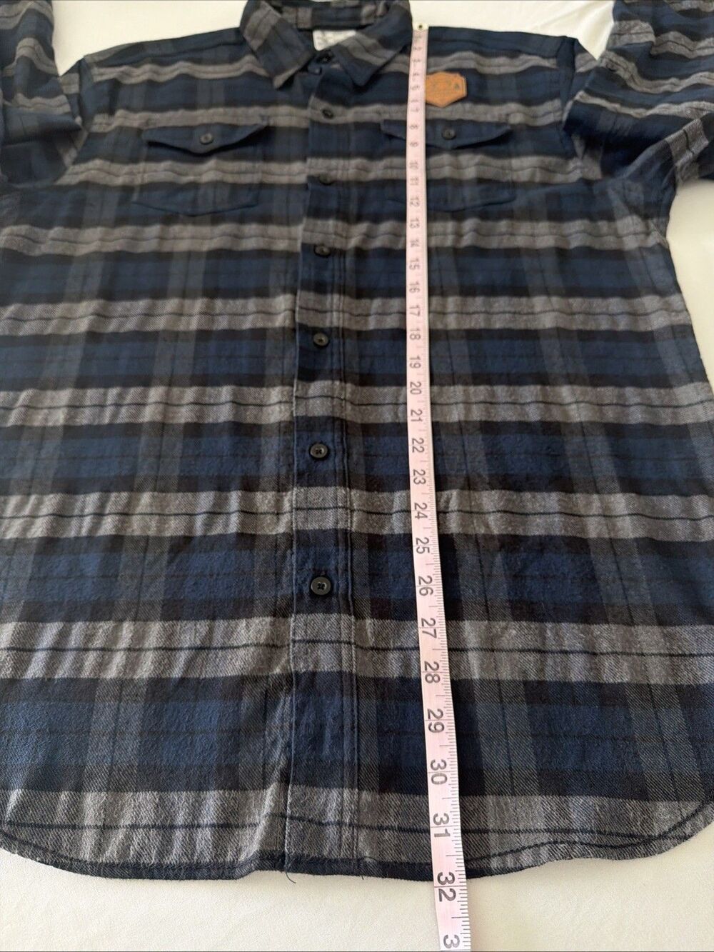 Pokemon Center Outdoors Pikachu Flannel Shirt Mens XL Blue Gray Hiking Camp GUC - Picture 8 of 12
